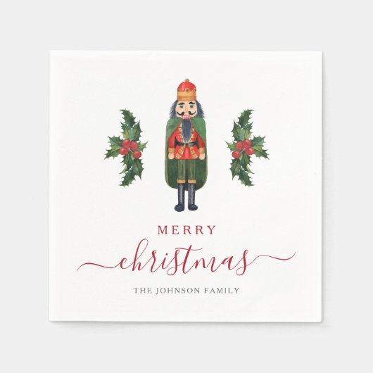 Serviette En Papier Festif Nutcracker Joyeux Noël (Devant)