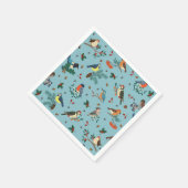Serviette En Papier Festif Oiseaux d'hiver Motif de Noël (Coin)