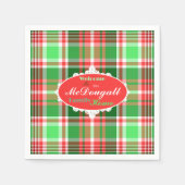 Serviette En Papier Festif personnalisé Rouge Vert blanc Noël (Devant)