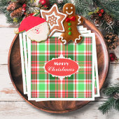 Serviette En Papier Festif personnalisé Rouge Vert blanc Noël