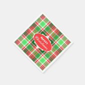 Serviette En Papier Festif personnalisé Rouge Vert blanc Noël (Coin)