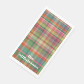 Serviette En Papier Festif Retro Noël Plaid Cute Custom Holiday (Coin)