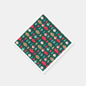 Serviette En Papier Festif rétro ornement de Noël Midsiècle moderne (Coin)