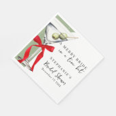 Serviette En Papier Festif Retro Red Bow Dirty Martini Fête des mariée (Coin)