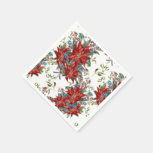 Serviette En Papier Festif Rich Poinsettia fleur Napkin (Coin)