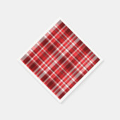 Serviette En Papier Festif rouge et blanc plaid (Coin)