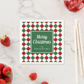 Serviette En Papier Festif Rouge et Vert chèque Joyeux Noël (En situation)