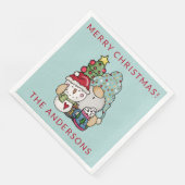 Serviette En Papier Festif rustique Gnome Snowman Joyeux Noël fête (Coin)