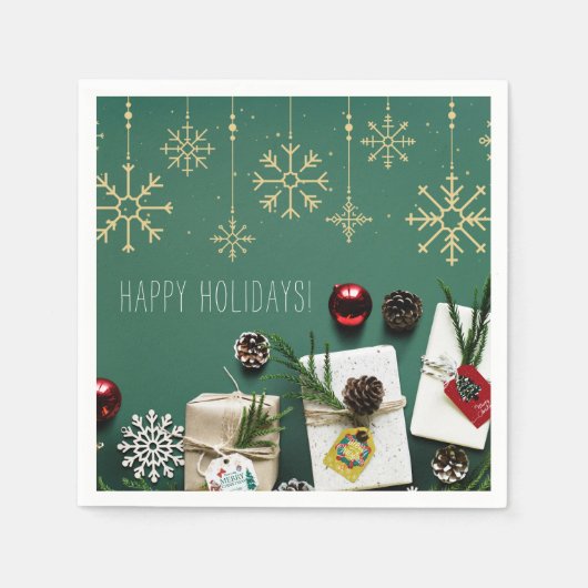 Serviette En Papier Festif Snowflakes, Noël (Devant)