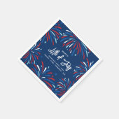 Serviette En Papier Festin Fun Patriotic Fireworks 4 juillet Fête (Coin)