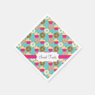 Serviette En Papier Festins, butées toriques et petits gâteaux doux