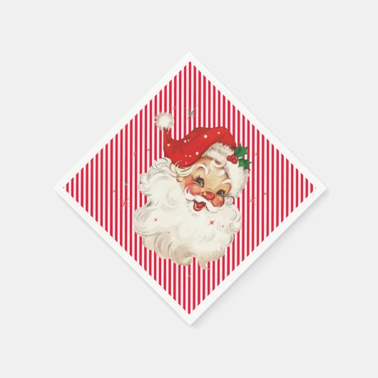 Serviette En Papier Festipe Red Retro Père Noël (Coin)