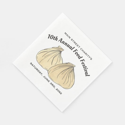 Serviette En Papier Festival alimentaire chinois Dim Sum Shumai Dumpli (Coin)