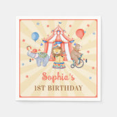 Serviette En Papier Festival Carnaval Circus & Animaux Anniversaire (Devant)