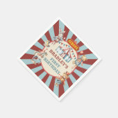 Serviette En Papier Festival du Carnaval d'Animaux de Cirque Retro (Coin)