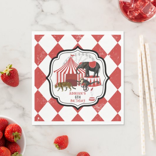 Serviette En Papier Festival du Carnaval de cirque Thème Grand Top Ann (En situation)