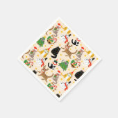Serviette En Papier Festive Chats Motif de Noël (Coin)