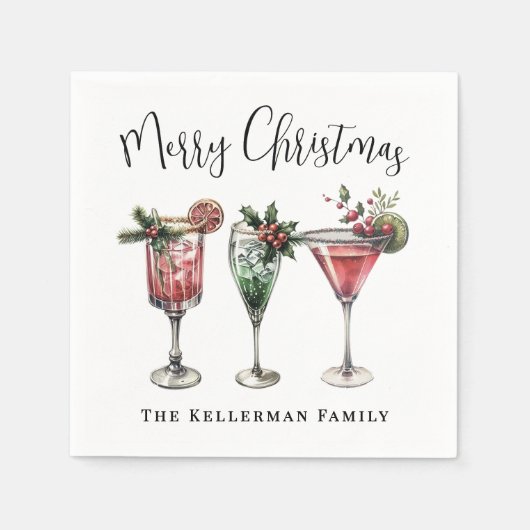 Serviette En Papier Festive Christmas Cocktail (Devant)