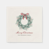 Serviette En Papier Festive Christmas Wreath Holiday Party (Devant)