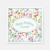 Serviette En Papier Festive Confetti Toss joyeuse fête d'anniversaire (Devant)