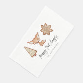 Serviette En Papier Festive Cookie Trio Papier de Noël Serviette invit (Coin)