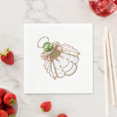 Serviette En Papier Festive Cuivre & Vert - Noël Ange de l'Espoir (En situation)
