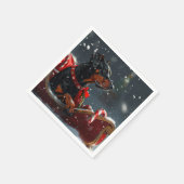 Serviette En Papier Festive de Noël de chien Doberman (Coin)