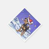 Serviette En Papier Festive de nuit étoilée Chihuhua à Santa Hat (Coin)