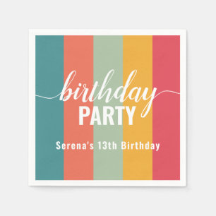 Serviette En Papier Festive et audacieuse Couleur montre Anniversaire
