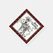 Serviette En Papier Festive Festive Zebra rouge noir lumières plaid (Coin)