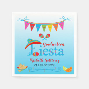 Serviette En Papier Festive Fiesta Personnalisé Blue Ombre