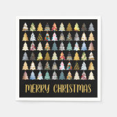 Serviette En Papier Festive Fir Trees, Fête de Noël (Devant)