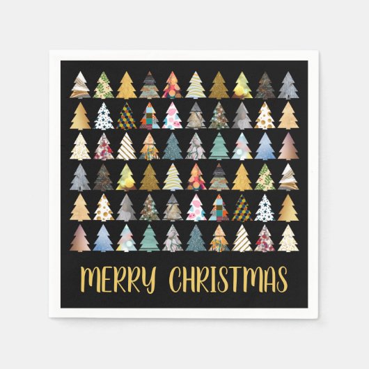 Serviette En Papier Festive Fir Trees, Fête de Noël (Devant)