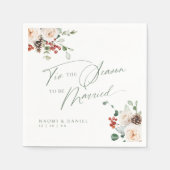 Serviette En Papier Festive Floral tis the season to be married (Devant)