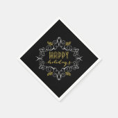 Serviette En Papier Festive Foliage Deco Gold Frame (Coin)