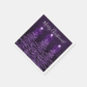 Serviette En Papier Festive Holiday Purple Christmas Trees Bows (Coin)