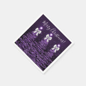Serviette En Papier Festive Holiday Purple Christmas Trees Silver Bows (Coin)