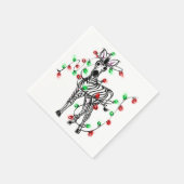 Serviette En Papier Festive Holiday Zebra, lumières scintillantes (Coin)