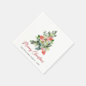 Serviette En Papier Festive Holly Berry Noël Arbre de Noël Fête (Coin)