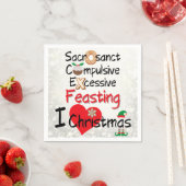 Serviette En Papier Festive - J'AIME Noël (En situation)