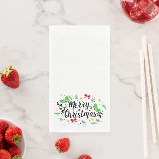 Serviette En Papier Festive Joyeux Noël (En situation)