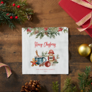 Serviette En Papier Festive Joyeux Noël