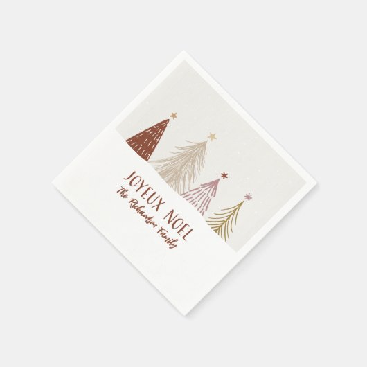 Serviette En Papier Festive Joyeux Noel Noël Fête de Noël Chic (Coin)