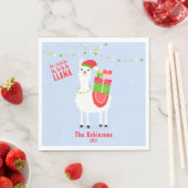 Serviette En Papier Festive Llama Christmas (En situation)