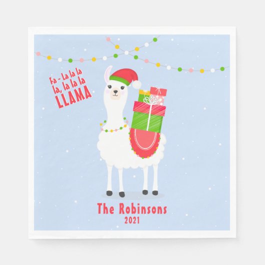 Serviette En Papier Festive Llama Christmas (Devant)