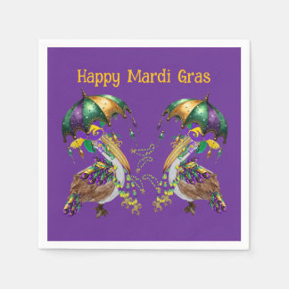 Serviette En Papier Festive Louisiana Pelican Mardi Gras