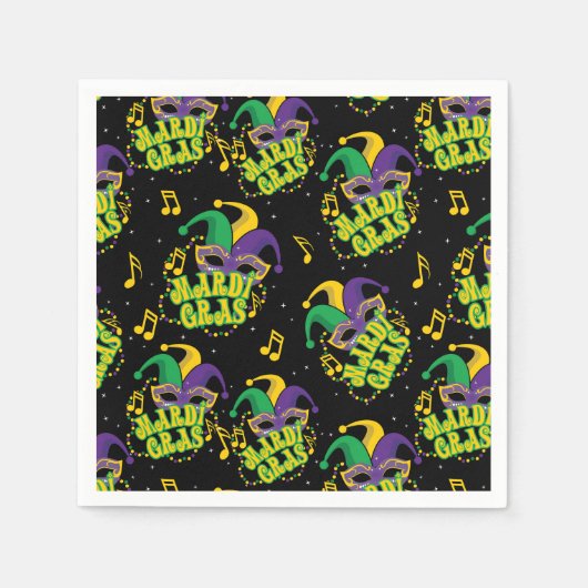 Serviette En Papier Festive Mardi Gras (Devant)