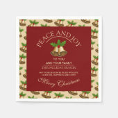 Serviette En Papier Festive Mistletoe Bells Noël (Devant)