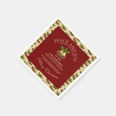 Serviette En Papier Festive Mistletoe Bells Noël (Coin)
