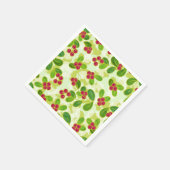 Serviette En Papier Festive Motif de fruits de canneberge, vert (Coin)